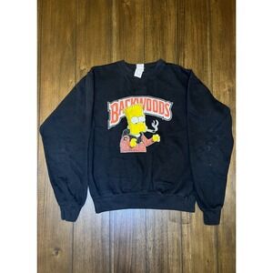 Backwoods Bart Simpson Graphic Sweatshirt Black Crewneck Pullover